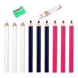 9stk Stoffmalstift zum Nähen, Inklusive 3 Wasserlöslicher Schneiderkreiden in Verschiedenen Farben Anspitzer Lineal für Schneiderei Quilten Kleiderherstellung Holzbearbeitung und DIY-Bastelarbeiten