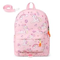 Aucuu Girls' Backpack, Nylon Children Backpack, Waterproof Kawaii School Bags, Unicorn Toddler Rucksack for Kindergarten Elementary Preschool for Outdoors, School, Travel, Gifts