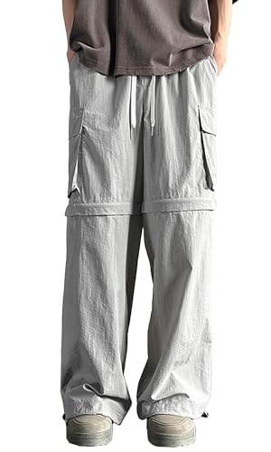 Cromoncent Men's Convertible Cargo Pants Lightweight Zip Off Streetwear Hip Hop Pants2