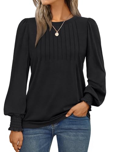 Image of AUTOMET Womens Long Sleeve Shirts Fall Blouses Tops Business Casual Outfits
