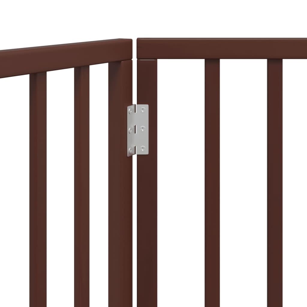 vidaXL Puerta para Perros Plegable 2 Paneles Madera álamo marrón 160cm