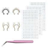 Fake Face Gems Fake Piercings, Fake Septum Ring 540 Fake Peircing 4 Fake Nose Stud Ball Spike Self-Adhesive Face Sticker Clip On Septum Nose Ring Punk Y2k Eyebrow Piercing Fake Septum Hoop Jewelry