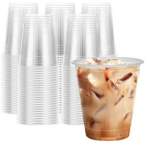 Clawsoff 12 oz Clear Plastic Cups 300 Count Disposable Iced Coffee Cups
