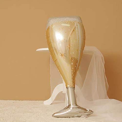 HORUIUS Champagne Bottle Balloons Champagne Glass Balloon Mylar Foil Balloons Birthday Engagement Bachelorette Party Bridal Shower Wedding Celebration Anniversary Decorations 4PCS - Image 7