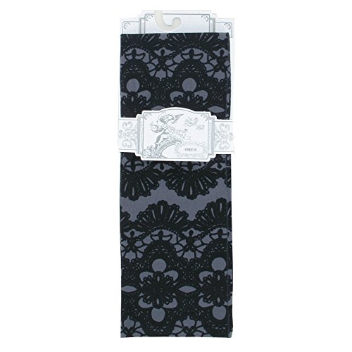 Knee High Trouser Socks w/Colorful Printed Patterns - Made in USA by Sox Trot (3 Black & Lace)