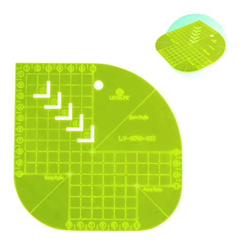 Régua Caixa de Leite Gabarito Curva Quadrado 15x15cm Verde