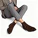 OXNGDMDM Men's Suede Chelsea Boots Cap Round Toe Low Heel Classic Side Elastic Band Slip On Comfortable Fashion Dress Ankle Boots for Work Business Daily Wear (Coffee,10.5)