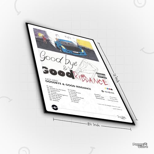 Image of Thepaper9store Pack of 8 - Juice WRLD Music Album Art Wall Posters (8.4 x 12 Inch) Adhesive Tape Included | Aesthetic Wall Decor for Bedroom, Living Room, Office