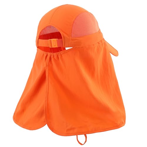 Image of Connectyle Men's Foldable Baseball Sun Cap with Removable Face Mask Neck Flap Cover UPF 50+ Sun Protection Fishing Hiking Hat