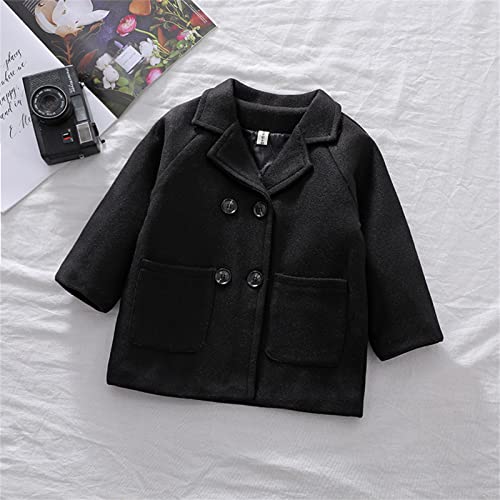 KAGAYD Toddler Girls Boys Winter Coats Jacket Kids Long Sleeve Button Trench Pocket Long Winter Peacoat Outerwear3