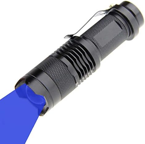 Scalable Blue LED 3 Mode Long Range Blue Beam Blue Light Flashlight, Blue LED Flashlight Blue Flashlight Torch with Blue Light Blue LED For Night Fishing and Outdoor Activities-Black House