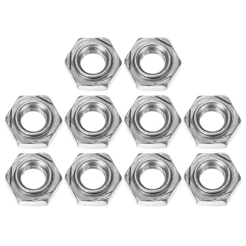 QUARKZMAN 10 Stück Sechskant-Schweißmuttern, M6x1mm Kohlenstoffstahl Sechskantmuttern mit 3 Vorsprüngen Maschinenschraube für DIY Hausreparatur Maschinen, Silber