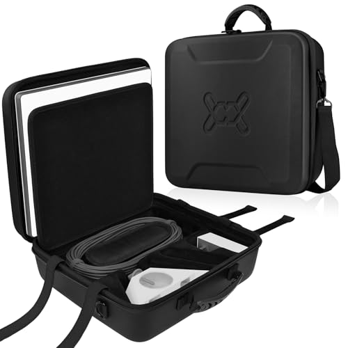 Mwin Carrying Case for Starlink Mini - Starlink Mini Accessories Lightweight Travel Case, Splash-Resistant & Shockproof EVA Protective Cover with Shoulder Strap, Portable Hard Bag for Travel, Black