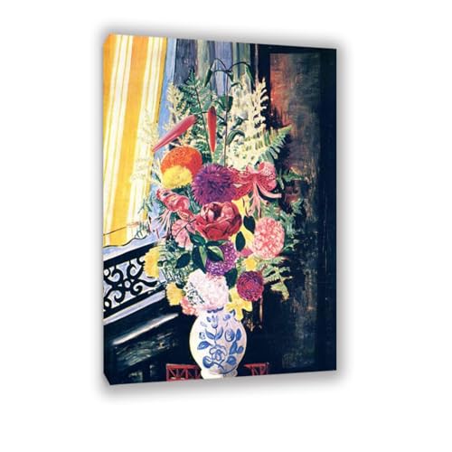 Reproduction de peintures à l'huile de fleurs MOBYAT 70x105cm sur toile avec cadre interne
