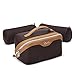 BOYATU Travel Makeup Bag Organizer Cosmetic Bag: 3 Pcs Set Make up Bags for Women with Handle - Waterproof Vegan Leather Toiletry Bags Travel Essentials Pouch with Compartments (D-01-Brown)