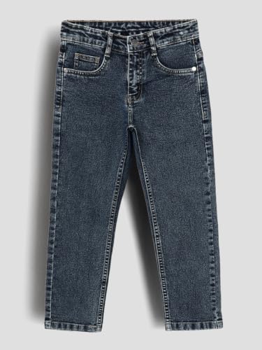 Image of Urbano Juniors Boy's Straight Fit Washed Denim Jeans Stretchable