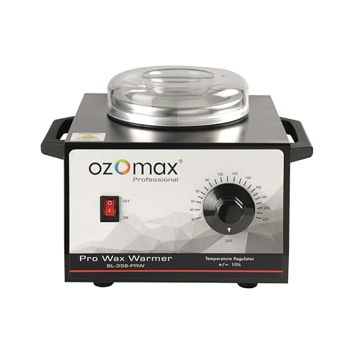 Image of OZOMAX Pro Wax Warmer, (black), Metal Body, Professional-Grade Wax Heater for Hair Removal, Waxing, and Depilatory Treatments, Fast Heating, Thermostatic Control, Autocut Off, Safe, Durable, and Easy to Clean