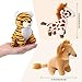 7 Pieces Plush Safari Animals 4.72 Inches Jungle Stuffed Animal Set Includes Giraffe Tiger Lion Bear Elephant Zebra for Zoo Themed Parties Teacher Student Achievement Award