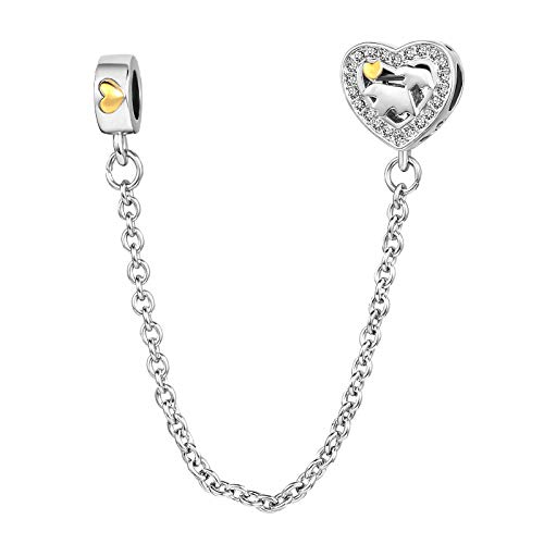 TGLS Abalorio de cadena de seguridad con nudo celta para mamá, hija, hermana, abuela, regalo de cumpleaños compatible con pulseras
