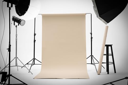 Kate Seamless Paper Backdrop for Photography Beige Cream Backdrop Paper (105''x32.8' Ivorine)