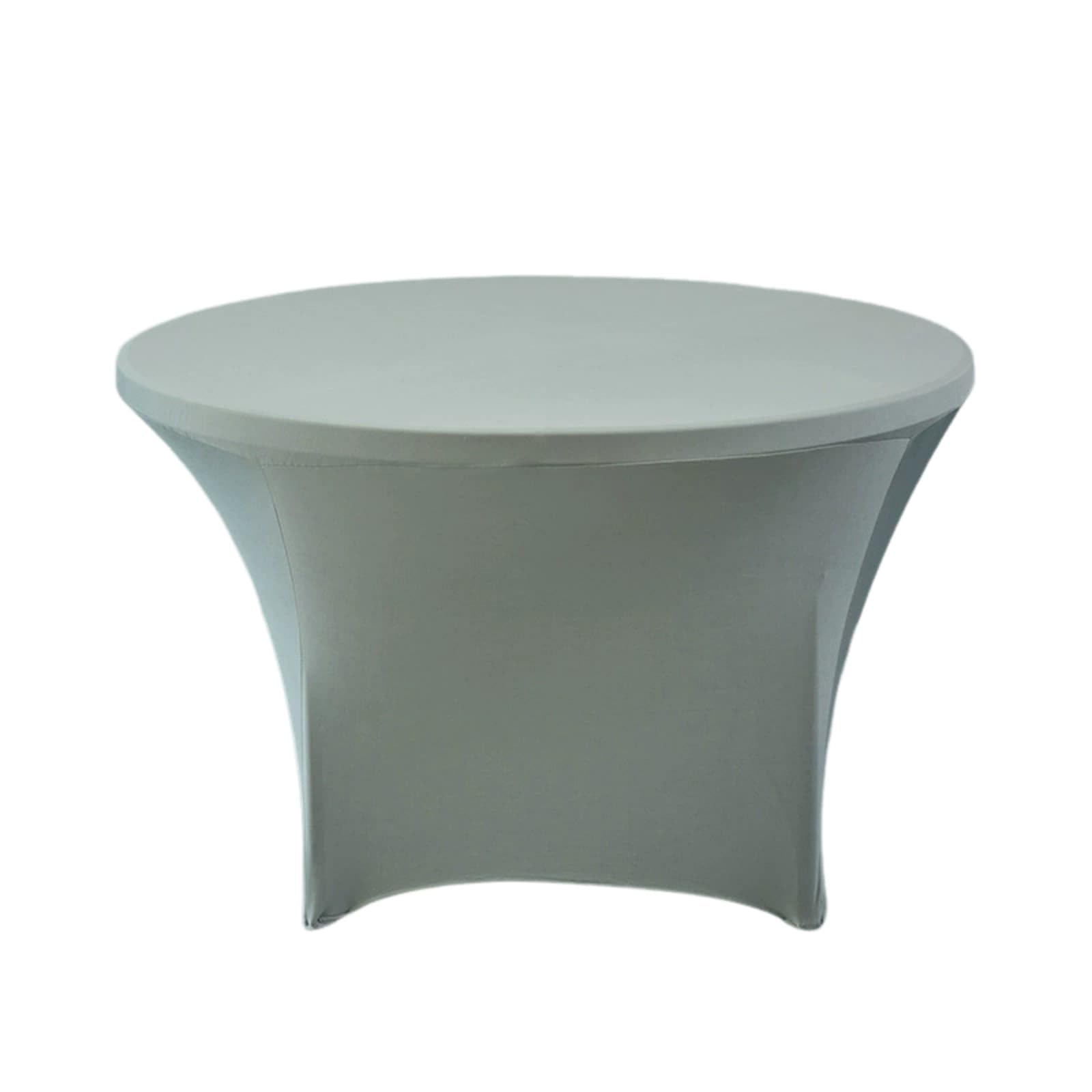 Morbuy Spandex Cocktail Table Cover, High Top Bar Round Fitted Tablecloth Stretch Elasticated Round Table Cover Spandex Tablecloth Washable for Party Event Wedding (Light Gray,4FT 120x75cm)