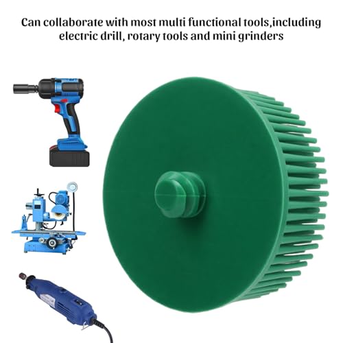 Image of Tissting 2 Inch Bristle Disc, 25000rpm, Green - Efficient Polishing and Cleaning Tool for Various Surfaces, Compatible with Power Drills and Rotary Tools, Ideal for Home and Professional Use