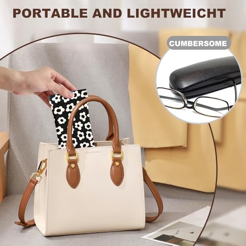Image of Anikathy 2Pcs Sunglass Eyeglass Glasses Case Soft PU Leather with Cleaning Cloth Cute Glasses Pouch Bag for Men Women Girs