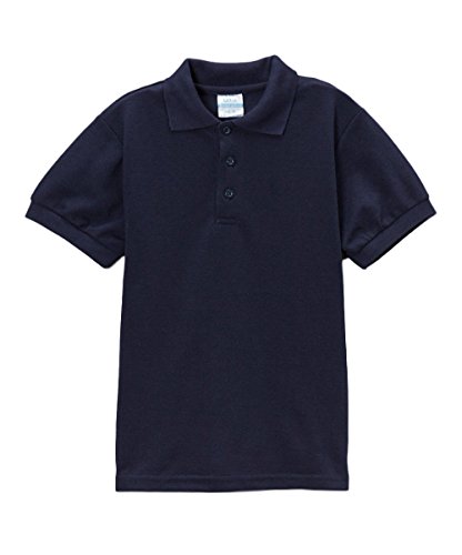 Image of unik Boy's Premium Quality Pique Polo Uniform Shirt Short Sleeve White Sky Blue Navy Hunter Green Burgundy Black Red