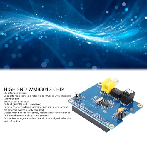 Módulo de Tarjeta de Sonido HiFi I2S SPDIF Jiawu para Placa de Expansión 2 B+ A+ 5