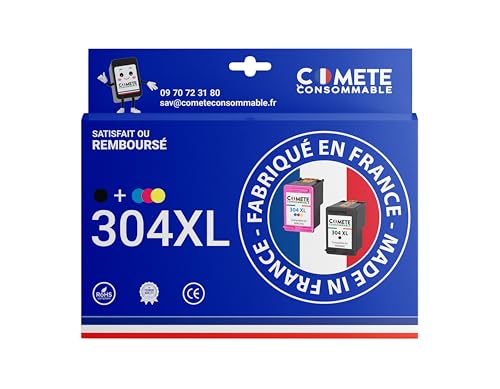 Encre COMETE Fabriqué en France 304XL compatible HP pour un rendu soigné