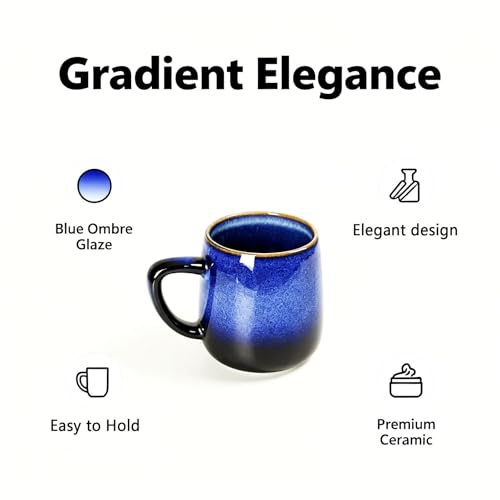 Taza de Cerámica Azul 500 ml para Café y Té miniatura 3