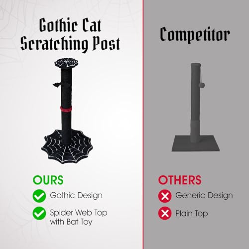 Rascador para gatos estilo gótico con base y juguetes temáticos miniatura 5