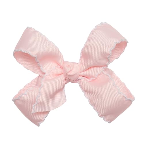 Lazo de grogrén rosa para peinados escolares y fiestas infantiles con clip de agarre firme