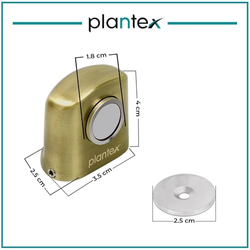 Image of Plantex Door Stopper for Home /Door Catch Holder for Home /Office /Hotel /Magntic Door Stopper /Gate Stopper for Main Door /Stops for Door - Set of 6 (Brass Antique)
