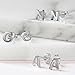 Personalized ABC Minimalist Geometric Capital Block Alphabet Letter Initial Stud Earrings For Teen For Women .925 Sterling Silver