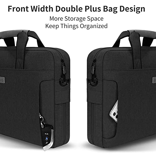 Laptop Shoulder Bag, 13-13.3-14-15-15.4-15.6-16-17.3-18 Inch Laptop/Tablet, Water-Repellent Fabric, Business for Men Women (15-16 inch, Black)4