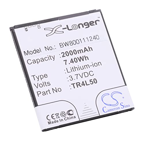 vhbw Batería Recargable Compatible con Kazam Trooper 450L móvil, Smartphone (2000 mAh, 3,7 V, Li-Ion)