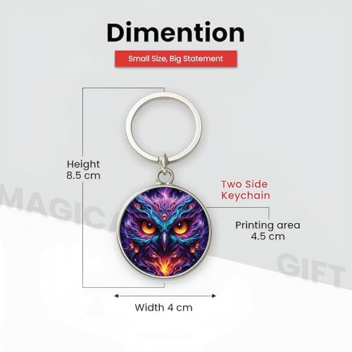 Image of MG | Protective Evil Eye /Spiritual Symbols /Om /Motivational Keychains | Double-Sided Metal Key Ring | Good Luck and devine Charm for Car, Bike, Home & Office