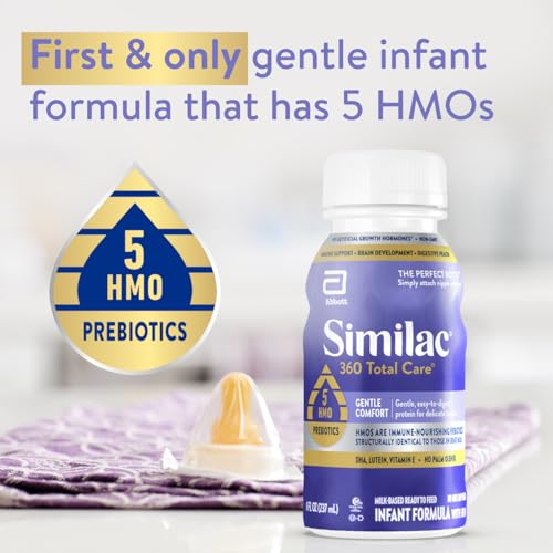 Image of Similac 360 Total Care Gentle Comfort Baby Formula, Easy-to-Digest Formula, Has 5 HMO Prebiotics, Ready-to-Feed Infant Formula, 8-fl-oz Bottle, Pack of 24