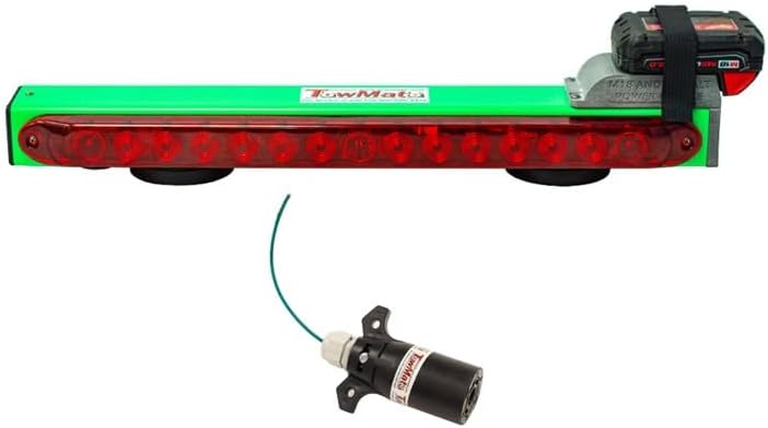 Wow! Towmate TM22MDWG-7RV Runs Off Your Dewal t Max20V or Milwaukee M18 Battery, 22" Wireless Tow Light for Wrecker, Tow Truck, Towing, Moving, Transport.