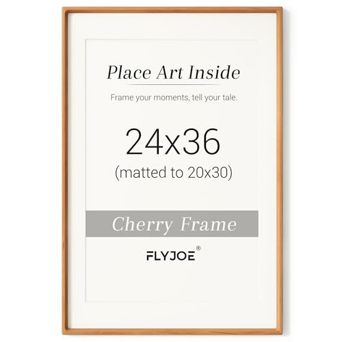 Picture Frame, USA-Sourced Hardwood Photo Frame, Cherry, 24 x 36