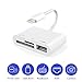 SD Card Reader, USB Camera Adapter Memory Card SD/TF Card Reader, Trail Game Camera Adapter for iPhoneX/ 8/ 8plus/ 7/ 7plus/ 6s/ 6s Plus/SE/ 5s, iPad Pro/Air/ Mini and iPod