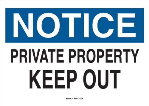 Panneau Private Property Keep Out Brady 22168 en plastique résistant de 25,4 x 35,6 cm