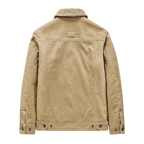 Winter Jackets for Men Warm Sherpa Hunting Zip Up Thicken Long Sleeve Fleece Lined Big and Tall Vintage Outerwear3