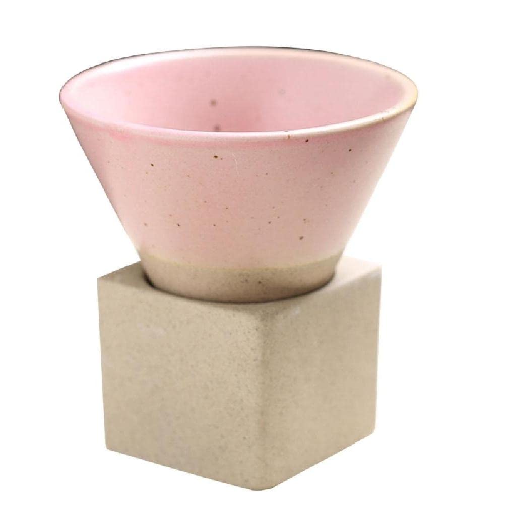 Ceramic Coffee Cups Rough Pottery Tea-Cup Japanese Latte Pull Flower Porcelain-Cup Coffee Mugs with Base for Kitchen Bar Travel Coffee Mugs