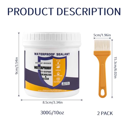 300g Invisible Waterproof Agent - Transparent Waterproof Sealant, Indoor & Outdoor Waterproof Coating for Protecting Surfaces and Repairing Building Walls, Indoor and Outdoor, and Roof Leaks