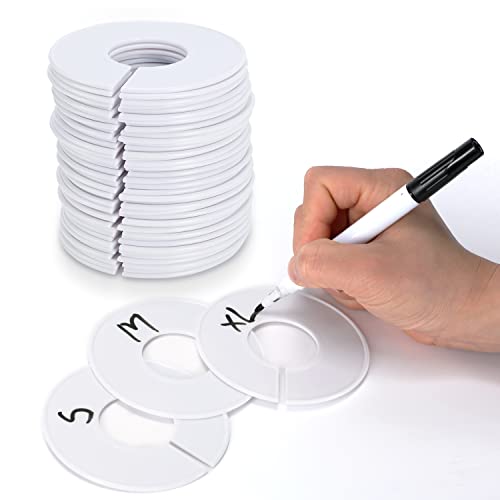 AWOLIC Paquete de 40 perchas redondas de plástico blanco para ropa (40)