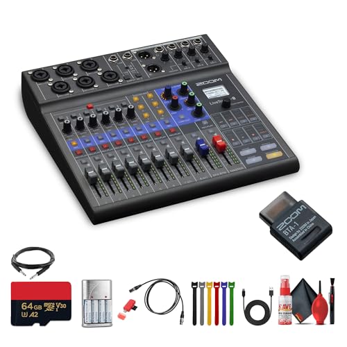 Zoom LiveTrak L-8 Portable 8-Channel Digital Mixer and Multitrack Recorder Bundle With XLR Female to...