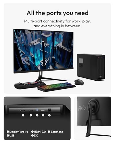 Image of Pixio PX275 Wave 27 inch 100Hz Refresh Rate QHD 1440p Resolution IPS Panel 1ms MPRT Response Time Gaming Monitor with Adaptive Sync