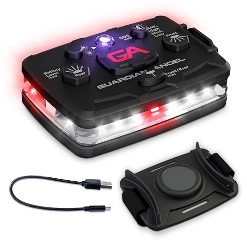 Image of Guardian Angel Elite Series Safety Light, Infrared-Hybrid - White Front & Red Rear - Rechargeable, Magnetic, Hands-Free Wearable LED Flashlight for Law Enforcement, First Responders, & Firefighters